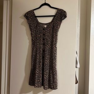 Aeropostale leopard print button up dress - never worn
